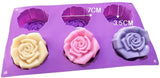 3315 - 6 Cavity Rose Flower Shape Soap Making Silicone Mould