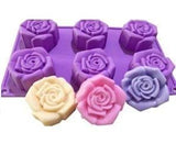 3315 - 6 Cavity Rose Flower Shape Soap Making Silicone Mould