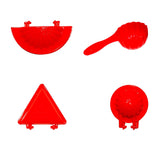 2403 4 Pcs Plastic Red Kitchen Tool Mould Dough Press - DeoDap