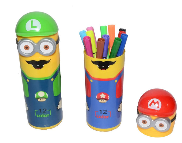 6175 Minions Sketch Pen Set with Attractive Designed Case (Pack of 12) DeoDap