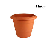 3323 Garden Heavy Plastic Planter Pot/Gamla - 5Inch (Brown, Pack of 1)