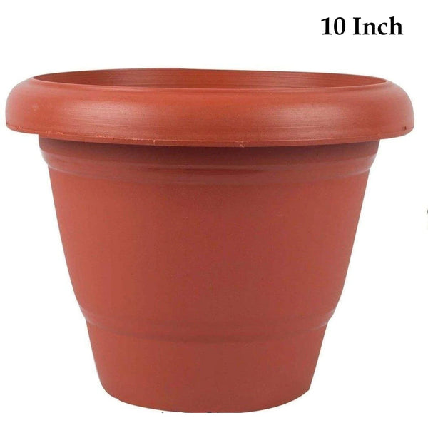 0822 Garden Heavy Plastic Planter Pot/Gamla  (Brown, Pack of 1)